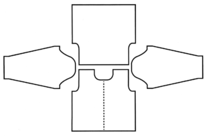 an outline of a sweater design